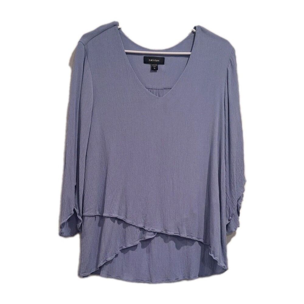 KarenKane XXL Asymetric Crossover Hem 3/4 Bracelet Sleeve Flare V-neckline